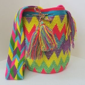 100% Wayuu Shoulder Bag-Mochila Colombiana Wayuu